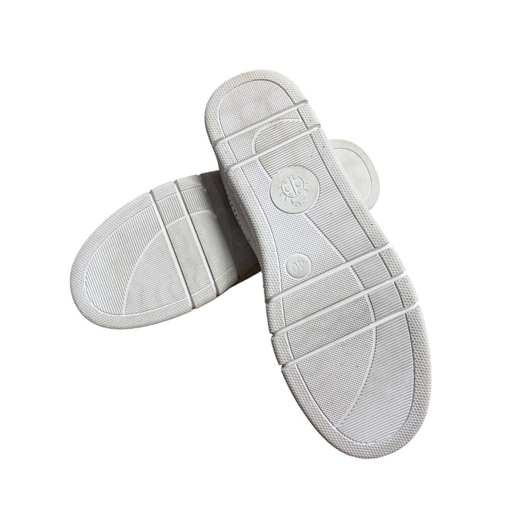 Yokohama White Leather Eyelet Sneakers Quiet Luxury Romantic EU 40 - Picture 4 of 6